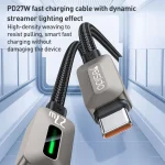 Yesido CA199 27W Type-C to 8 Pin Streamer Light Data Cable, Length: 1.2m - Image 2