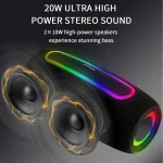 PRO9 20W Outdoor IPX6 Portable RGB Wireless Speakers Stereo Soundbar Subwoofer - Image 5