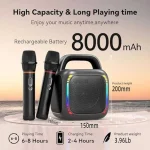 MS6K Portable RGB Dazzling Bluetooth Speaker Outdoor Karaoke Subwoofer, No Mic, Dual Mic - Image 4