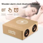 Q5A Multifunctional Wooden Touch Clock Display Wireless Charging Bluetooth Speaker, Support TF Card & U Disk & 3.5mm AUX, Q5A - Image 5