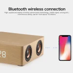 Q5C Multifunctional Wooden Touch Clock Display Bluetooth Speaker, Support TF Card & U Disk & 3.5mm AUX, Q5C - Image 4