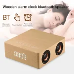 Q5C Multifunctional Wooden Touch Clock Display Bluetooth Speaker, Support TF Card & U Disk & 3.5mm AUX, Q5C - Image 5