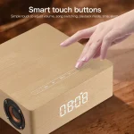 Q5C Multifunctional Wooden Touch Clock Display Bluetooth Speaker, Support TF Card & U Disk & 3.5mm AUX, Q5C - Image 8