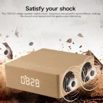 Q5C Multifunctional Wooden Touch Clock Display Bluetooth Speaker, Support TF Card & U Disk & 3.5mm AUX, Q5C - Image 9