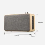 W5A Subwoofer Fabric Wooden Touch Bluetooth Speaker, Support TF Card & U Disk & 3.5mm AUX, Walnut, Yellow Wood - Image 2