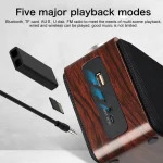 W5A Subwoofer Fabric Wooden Touch Bluetooth Speaker, Support TF Card & U Disk & 3.5mm AUX, Walnut, Yellow Wood - Image 11