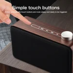 W5A Subwoofer Fabric Wooden Touch Bluetooth Speaker, Support TF Card & U Disk & 3.5mm AUX, Walnut, Yellow Wood - Image 13