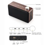 W5A Subwoofer Fabric Wooden Touch Bluetooth Speaker, Support TF Card & U Disk & 3.5mm AUX, Walnut, Yellow Wood - Image 4