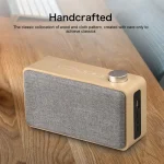 W5A Subwoofer Fabric Wooden Touch Bluetooth Speaker, Support TF Card & U Disk & 3.5mm AUX, Walnut, Yellow Wood - Image 9