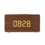 W5C Subwoofer Wooden Clock Bluetooth Speaker, Support TF Card & 3.5mm AUX, Brown Wood, Yellow Wood - Image 2