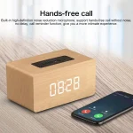 W5C Subwoofer Wooden Clock Bluetooth Speaker, Support TF Card & 3.5mm AUX, Brown Wood, Yellow Wood - Image 11
