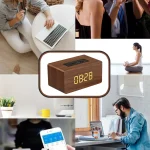 W5C Subwoofer Wooden Clock Bluetooth Speaker, Support TF Card & 3.5mm AUX, Brown Wood, Yellow Wood - Image 14