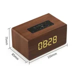 W5C Subwoofer Wooden Clock Bluetooth Speaker, Support TF Card & 3.5mm AUX, Brown Wood, Yellow Wood - Image 3