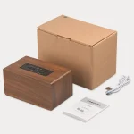 W5C Subwoofer Wooden Clock Bluetooth Speaker, Support TF Card & 3.5mm AUX, Brown Wood, Yellow Wood - Image 4