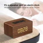 W5C Subwoofer Wooden Clock Bluetooth Speaker, Support TF Card & 3.5mm AUX, Brown Wood, Yellow Wood - Image 7