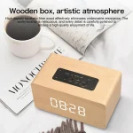 W5C Subwoofer Wooden Clock Bluetooth Speaker, Support TF Card & 3.5mm AUX, Brown Wood, Yellow Wood - Image 8