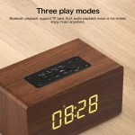 W5C Subwoofer Wooden Clock Bluetooth Speaker, Support TF Card & 3.5mm AUX, Brown Wood, Yellow Wood - Image 9