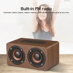 W5C Subwoofer Wooden Clock Bluetooth Speaker, Support TF Card & 3.5mm AUX, Brown Wood, Yellow Wood - Image 10