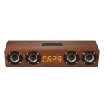 W8C Wooden Clock Subwoofer Bluetooth Speaker, Support TF Card & U Disk & 3.5mm AUX - Image 16