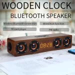 W8C Wooden Clock Subwoofer Bluetooth Speaker, Support TF Card & U Disk & 3.5mm AUX - Image 12