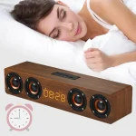 W8C Wooden Clock Subwoofer Bluetooth Speaker, Support TF Card & U Disk & 3.5mm AUX - Image 15
