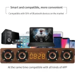 W8C Wooden Clock Subwoofer Bluetooth Speaker, Support TF Card & U Disk & 3.5mm AUX - Image 4