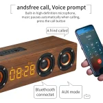 W8C Wooden Clock Subwoofer Bluetooth Speaker, Support TF Card & U Disk & 3.5mm AUX - Image 5