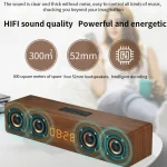 W8C Wooden Clock Subwoofer Bluetooth Speaker, Support TF Card & U Disk & 3.5mm AUX - Image 6
