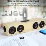 W8C Wooden Clock Subwoofer Bluetooth Speaker, Support TF Card & U Disk & 3.5mm AUX - Image 8