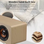 W8C Wooden Clock Subwoofer Bluetooth Speaker, Support TF Card & U Disk & 3.5mm AUX - Image 9