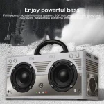 W9 Portable Retro Wooden Bluetooth Speaker, Support TF Card & 3.5mm AUX - Image 11