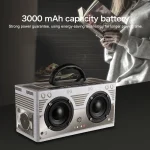 W9 Portable Retro Wooden Bluetooth Speaker, Support TF Card & 3.5mm AUX - Image 12