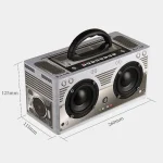 W9 Portable Retro Wooden Bluetooth Speaker, Support TF Card & 3.5mm AUX - Image 5