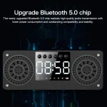 A10 Subwoofer Wooden Clock Bluetooth 5.0 Speaker, Support TF Card & U Disk Play & FM Radio - Image 11