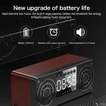 A10 Subwoofer Wooden Clock Bluetooth 5.0 Speaker, Support TF Card & U Disk Play & FM Radio - Image 12