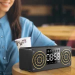 A10 Subwoofer Wooden Clock Bluetooth 5.0 Speaker, Support TF Card & U Disk Play & FM Radio - Image 14