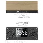 A10 Subwoofer Wooden Clock Bluetooth 5.0 Speaker, Support TF Card & U Disk Play & FM Radio - Image 3