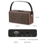 D30 Portable Subwoofer Wooden Bluetooth 4.2 Speaker, Support TF Card & 3.5mm AUX & U Disk Play - Image 5