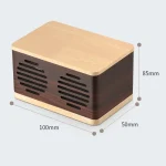 D70 QI Standard Subwoofer Wooden Bluetooth 4.2 Speaker, Support TF Card & 3.5mm AUX, Yellow, Brown - Image 2