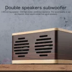 D70 QI Standard Subwoofer Wooden Bluetooth 4.2 Speaker, Support TF Card & 3.5mm AUX, Yellow, Brown - Image 12
