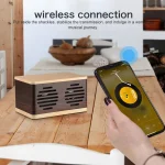 D70 QI Standard Subwoofer Wooden Bluetooth 4.2 Speaker, Support TF Card & 3.5mm AUX, Yellow, Brown - Image 7