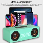 M5C Subwoofer Wooden Clock Bluetooth 4.2 Speaker, Support TF Card & 3.5mm AUX & FM Radio - Image 11