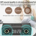 M5C Subwoofer Wooden Clock Bluetooth 4.2 Speaker, Support TF Card & 3.5mm AUX & FM Radio - Image 7