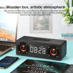 M5C Subwoofer Wooden Clock Bluetooth 4.2 Speaker, Support TF Card & 3.5mm AUX & FM Radio - Image 8