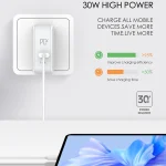 LDNIO A4403C 30W PD + Auto-id Foldable Fast Travel Charger with 1m USB-C / Type-C Cable, AU Plug, with Type-C Cable, 30W with Type-C Cable - Image 6