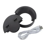 60mm Desktop Outlet USB Cable Wire Hole Cover Round Winder Holder - Image 2