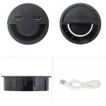 60mm Desktop Outlet USB Cable Wire Hole Cover Round Winder Holder - Image 4
