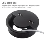 60mm Desktop Outlet USB Cable Wire Hole Cover Round Winder Holder - Image 5