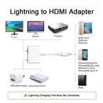 E-Gin-LTH-002 8 Pin Digital AV to HDMI Adapter + USB Charging Port for VGA 1080P HD TV Display Screen Device - Image 7