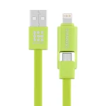 HAWEEL 1m 2 in 1 Micro USB & 8 Pin to USB Data Sync Charge Cable, 2 in 1 Cable in two connectors, 2 in 1